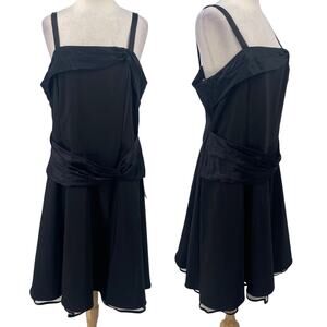Vintage Y2k Fashion Bug Fit & Flare Dress Satin Trim Crinoline Black NEW 16